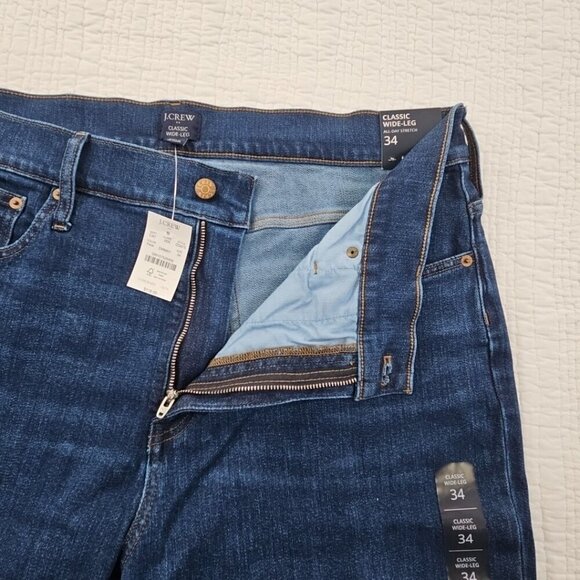 J. Crew Classic Wide-Leg Jeans Women's 34 (W37 x L30) Dark Wash NEW NWT Stretch - Picture 15 of 16